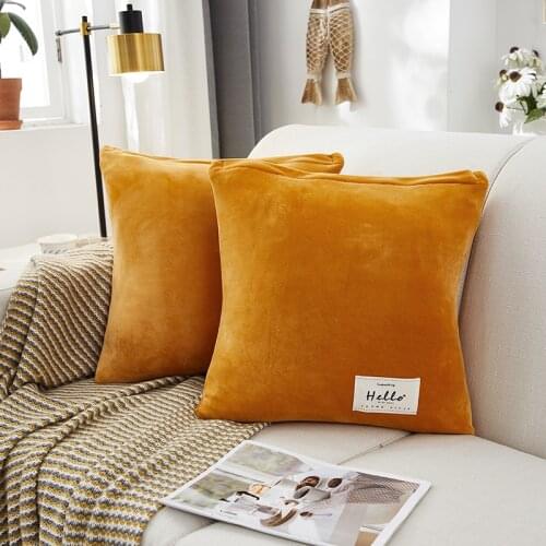 Solid Color Velvet Cushion Cover Throw Pillow Case For Sofa Car Home Decorative Pillowcase Pillow Cover Decoration Wholesale