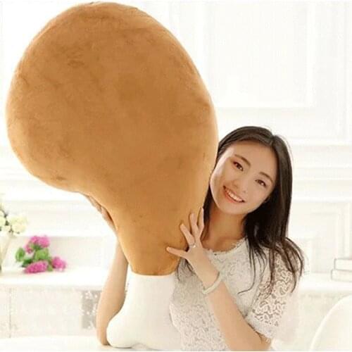 60cm Simulation Fried Chicken Leg Pillow Plush Fluffy Toy Cute Pillow Plush Toy Children Gift Children