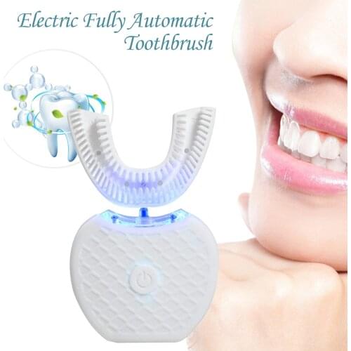 360 Degree Full-automatic Variable-frequency Electric Toothbrush Teeth Whitening Inductive Charging Silicone Toothbrush