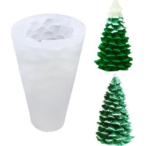 Durable Cake Mold Easy Demould Silicone Christmas Tree Shape Mousse Candle Soap Mould for Daily Use