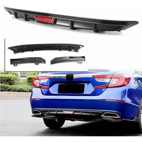 Car Rear Bumper Lips Splitter Spoiler Trim Decorative Glossy Black ABS For Honda 2018 2019 Accord X 10th