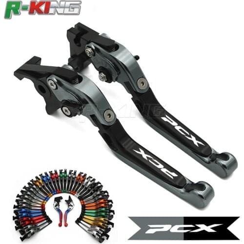 With Logo PCX Sliver+Black CNC Motorcycle Brake Clutch Levers For Honda PCX 125 150 PCX125 PCX 150 2010 2013 2014 2015 2016 2017