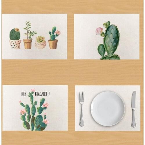 Tropical Plants Cactus Table Napkin Cactus Linen Napkins Tea Towel Coaster Placemat Table Mat for table