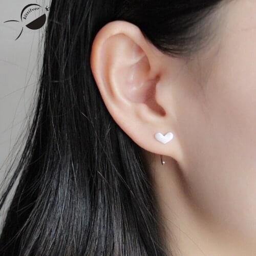 Female Stud Earring Classic Fashion 925 Sterling Silver Jewelry For Women Simple Jewelry Heart Shape Stud Earring Girls