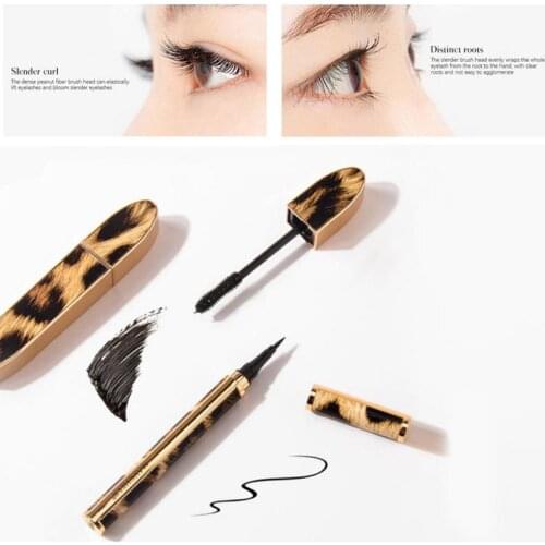 Mascara Eyeliner 2 In 1 Makeup Black Mascara Eye Set With Eye Pencil Lasting Curling Lengthening Silk Fiber Cosmetics TSLM1