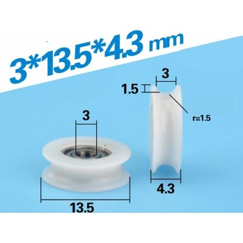 [U313.5-4.4] 10PCS micro ball bearing inner 3mm 693zz U groove flute roller wheel DIT toy nonstandard minisize pulley 3*13.5*4.4