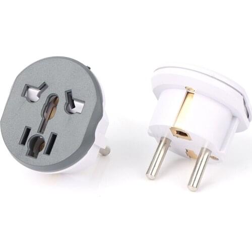 Universal 16A EU Plug Converter 2 Round Pin Socket AU US UK CN to EU Wall Socket