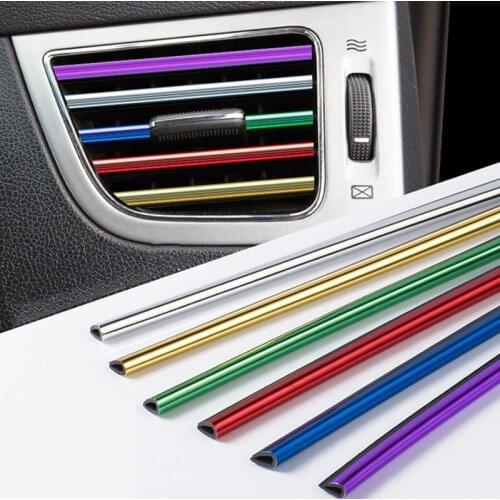 Car Interior Air Conditioner Outlet Vent Grille Chrome Decoration Strip For Hyundai Solaris Elantra Santa Fe Tucson Getz Accent