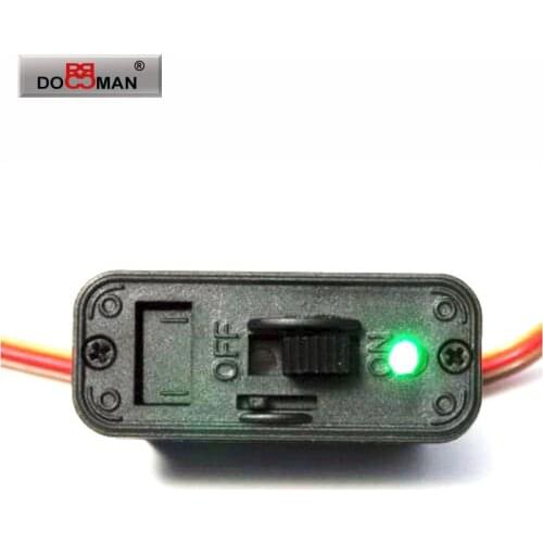 1pcs/lot DM-WS002 Heavy Duty JR Switch Accessories On Off Harness with DSC/Charge Jack LED Display wires rc Switch Connectors
