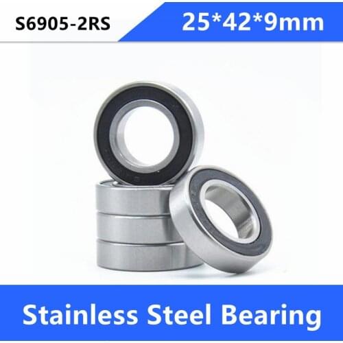 10/20pcs ABEC-5 S6905-2RS S6905RS Stainless Steel bearings 25x42x9mm deep groove ball bearing 25*42*9mm 6905 2RS 6905-2RS 6905RS