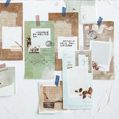 18packs Ins Style Retro Market Series paper Loose Leaf Memo Pads Refrigerator Stickers Memo Pads