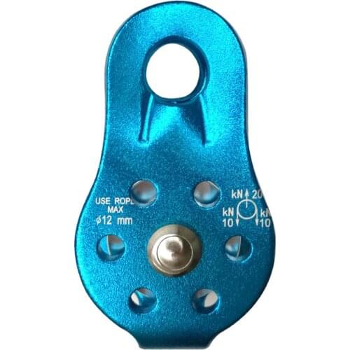 100pcs 20KN Aluminum Alloy Rock Fixed Side Rope Pulley Climbing Carabiner Gear Wheel Swivel Block Lifting Rope Pulley