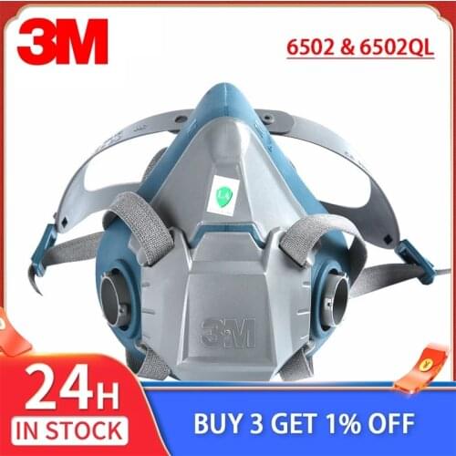 3M 6502/6502QL Respirator Spray Formaldehyde Protection Rugged Comfortable and Fast Half Face Piece Reusable Respirator Genuine