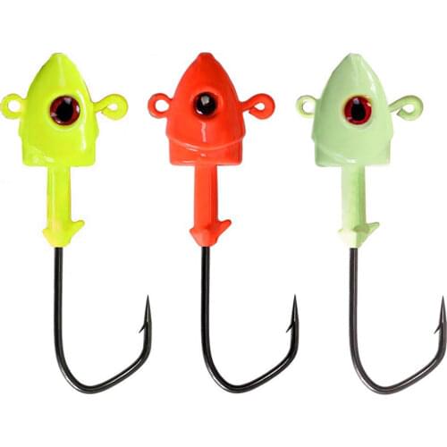 3PCS/4PCS JIG Fishing Hook 7g 10g 14g 20g 28g Fish Head Fishhook Barbed Hooks 3D Eyes Saltwater Bass Perch Fishing Tackles