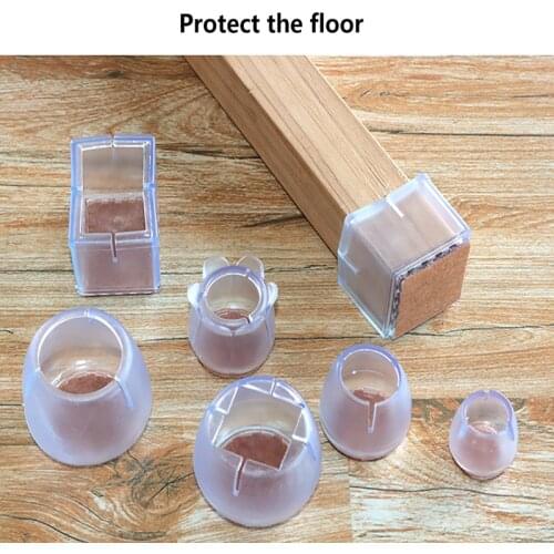 4Pcs/Lot Table Chair Leg Mat Furniture Silicone Non-Slip Table Chair Leg Caps Foot Protection Cover Pads Wood Floor Protectors