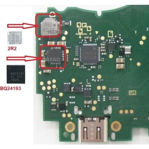 5Pair (10pcs) Battery charging charger ic BQ24193+ 2R2 inductor coil For Nintendo Switch lite 2019 console motherboard