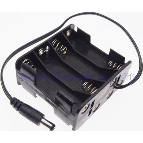 50pcs 8 Pack AA back-to-back Battery Case Box Double Layers 8 x AA Battery Cover with 2.1*5.5 DC Jack