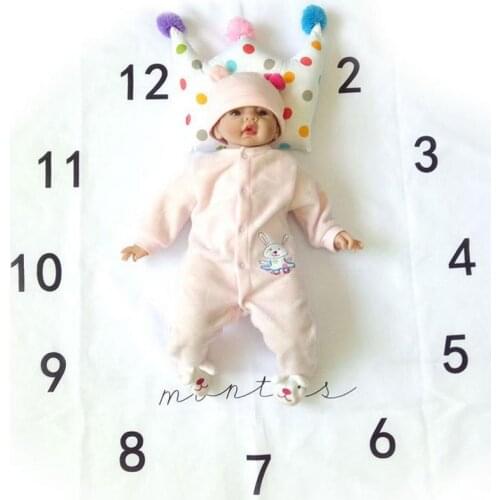 50pcs Newborn Baby Milestone Blanket Photography Prop Background Monthly Growth Shooting Photo Bedding Wrap 100x100cm