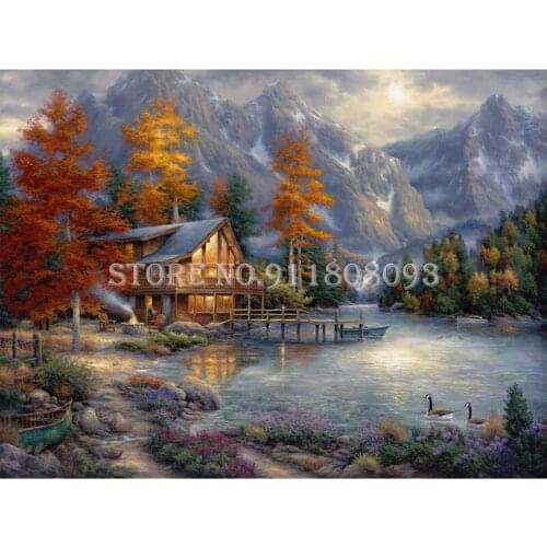 Diamond Embroidery Full Square/Round 5D DIY Diamond Painting Mountain House Cross Stitch Rhinestones Art Handicraft Decor Home