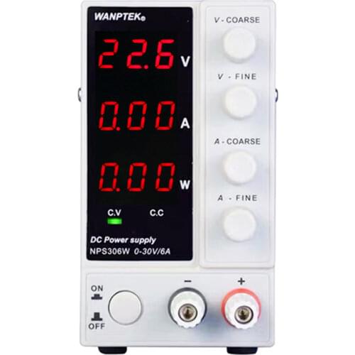 NPS306W Power Display Mini Adjustable Digital DC Switching Power Supply 0-30V 0-6A Laboratory Test Power Supply 3/4 LCD display