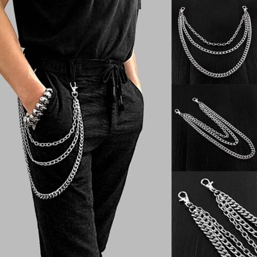 Punk 1/3Layers Hip Hop Street Trouser Chain For Women Men Metal Wallet Belt Chain Hipster Key Chain Pant Keyring HipHop Jewelry
