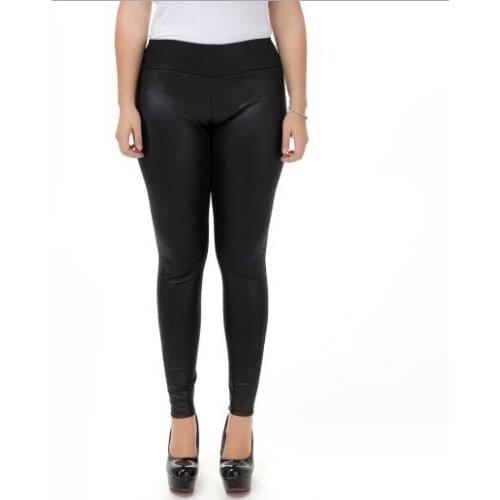 Capri Women Pants 2019 Winter Fake Leather Plus Size 3XL 4XL 5XL PU Leggings Elegant Women Retro Skinny Pencil Trousers M868