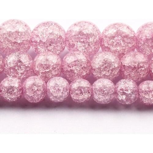 6/8/10mm Natural Lilac Quartzs Cracked Crystal Stone Beads Round Loose Beads For Accessories Jewellery Making Diy Bracelet 15