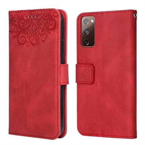 For Samsung Galaxy S20 FE Flower Embossing Case Coque for Galaxy S20 FE Wallet Flip Leather Case for Samsung S20 FE Cover