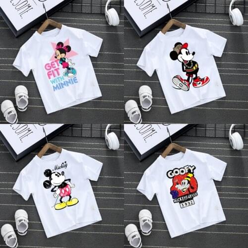 Disney Mickey Mouse Marvel Spider-Man Childrens Clothing Summer T-shirt Baby Western Style Solid Color Clothes Face Mask