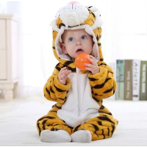 Baby rompers boys girls clothes Tiger mamelucos para bebes cartoon tigre Pajamas warm coral fleece one piece macacao tigor YJY
