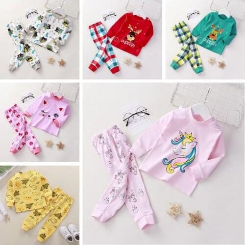 6m-4y Baby Unisex Set Autumn Clothing Baby Boys Cartoon 2 Piece Set Casual Long Sleeve Suit 100% Cotton Toddler Girls Outfits