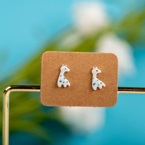 Porcelain Multicolor Ceramic Earrings Anti-allergic Cartoon cute little animal jewelry #LY527 украшения 2021 бижутерия punk