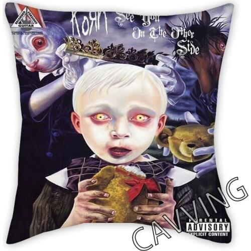 KORN BAND 3D Printed Polyester Decorative Pillowcases Throw Pillow Cover Square Zipper Pillow Cases Fans Gifts