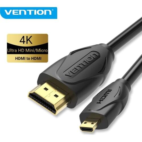 Vention Micro HDMI to HDMI Cable 3D 4K/60Hz Micro Mini HDMI 1.4 Cable Adapter for Sony HDTV Mini Micro Male to Male HDMI Cable