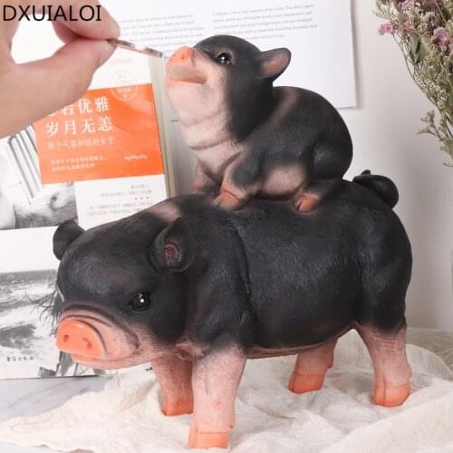 European style creative big pig back pig piggy bank children piggy bank children room decoration money box chrismas gift