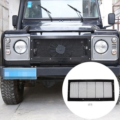 Metal Black Car Front Hood Grill Insect Prevention Mesh Cover For Land Rover Defender 90 110 2008-19 Car Middle Net Accessories