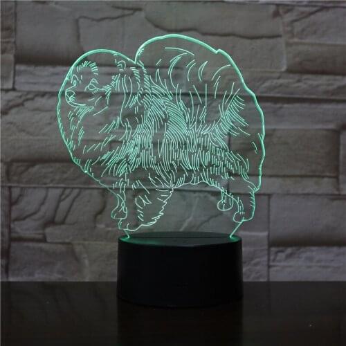 3D Animal Night Light LED Nightlight Dog Table Lamp Decoration Children Birthday New Year Christmas Friend Gift 1898