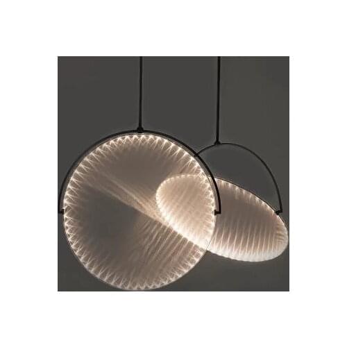 Nordic minimalist restaurant UFO round LED chandelier modern living room dining room bar coffee shop decorative chandelier