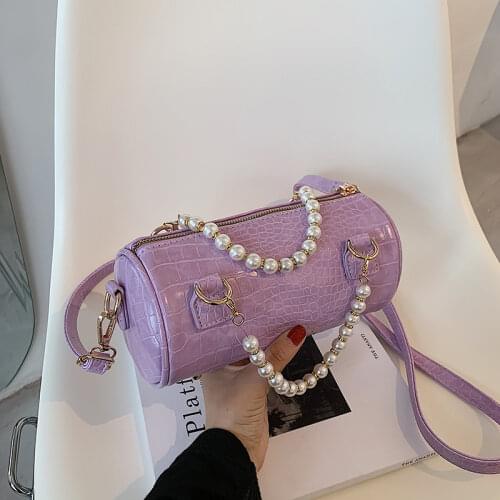 New Barrel Shape Shoulder Bag Fashion Brand Design Crossbody Bag Solid Color Pu Leather Female Handbags Purse Luxury Phone Pack