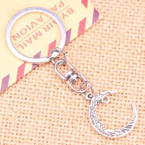 New Fashion Keychain 26x21mm moon face Pendants DIY Men Jewelry Car Key Chain Ring Holder Souvenir For Gift