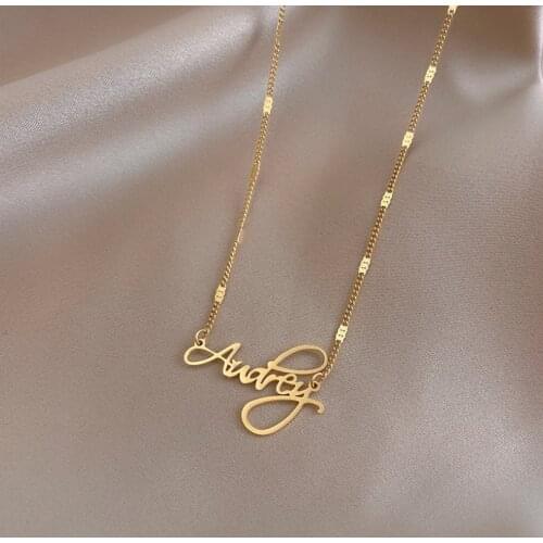 316L Stainless Steel Sweet Letter Pendant Charms Chain Choker Necklace For Women Fashion Fine Jewelry Party Gift SAN498