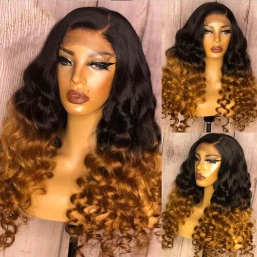 Transparent Long Ombre Blonde Wig 13x6 deep Lace Front Human Hair Wigs Water Wave Wig For Women Body Wave 13*4 Lace Closure Wig