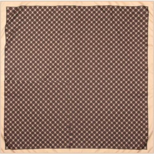 Manual Hand Rolled Twill Silk Scarf Women C Letters Print Square Scarves Wraps Echarpes Curled Foulards Femme Bandana Hijabs