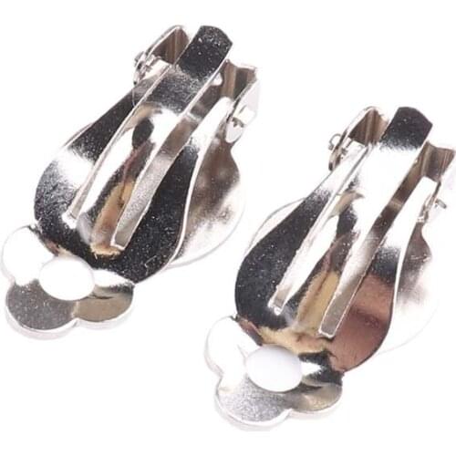 Ear clip parts 20*12mm Silver for DIY Handmade Earrings Findings Jewelry Making Parts Accessories No-Piercing Earcuff Findings