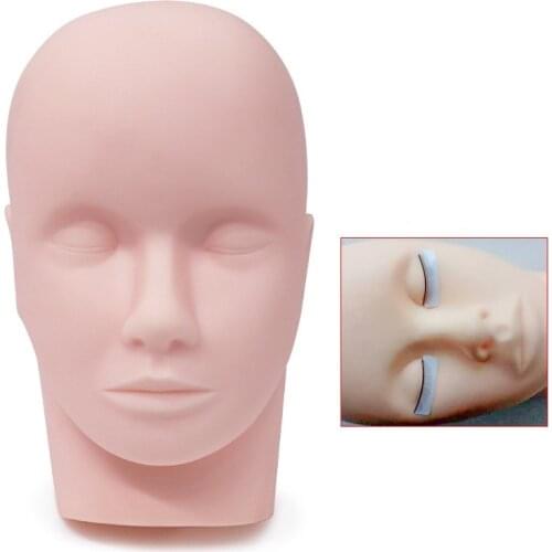 Silicone Mannequin Model Head Beginner Training Set False Eyelashe Handmade Practice False Lashes Extension Grafted Lashes