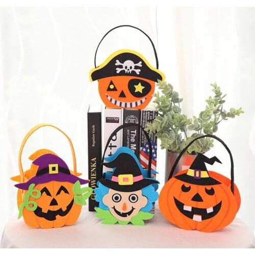 Halloween Candy Buckets Gift Witch Ghost Pumpkin Tote Bags Holiday Candy Bag Children Costume Party Kid Party Present Handbag