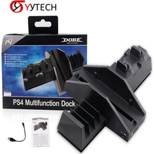 SYYTECH TP4-021 Multi-function Controller Cooling Charging stand with USB HUB Game Discs Storage Rack For PS4 Accessories