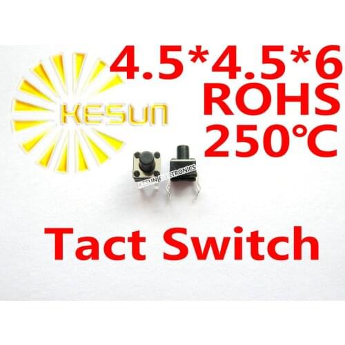 1000PCS 4.5X4.5X6 DIP Tactile Tact Mini Push Button Switch Micro Switch Momentary ROHS