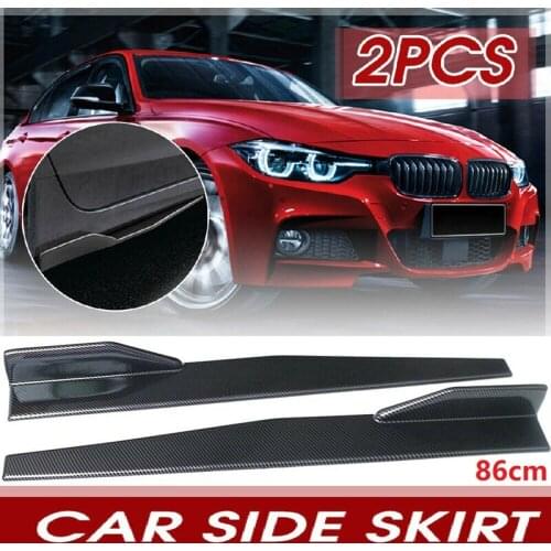 2Pcs 86cm /33.8Inch Carbon Fiber Pattern PP Universal Rear Side Skirt Winglets Diffusers for Car Truck SUV