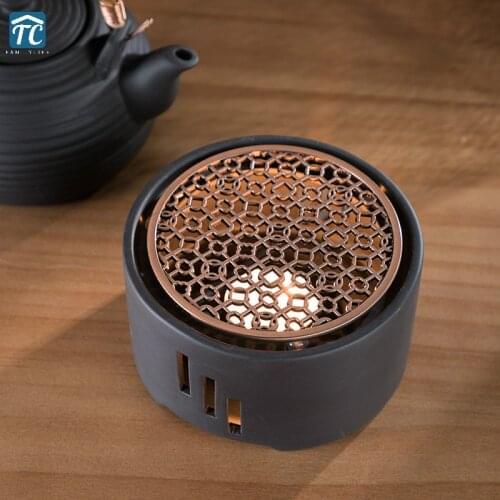Japanese Candle Heating Base Tea Warmer Kungfu Tea Ceremony Ceramic Boiled Flower Tea Heater Tea Pot Warmer Insulation Base